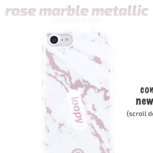 iPhone 6/7/8 Loopy Case in Rose Marble Metallic